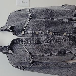Zara Black Jean Jacket with Silver Accents